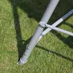 3-Seater Metal Garden Swing, Removable and Washable Sun Canopy, Brown and Silver, 171x108x154cm