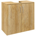 Bathroom Cabinet with 2 Doors and 2 Wooden Shelves, Natural Color