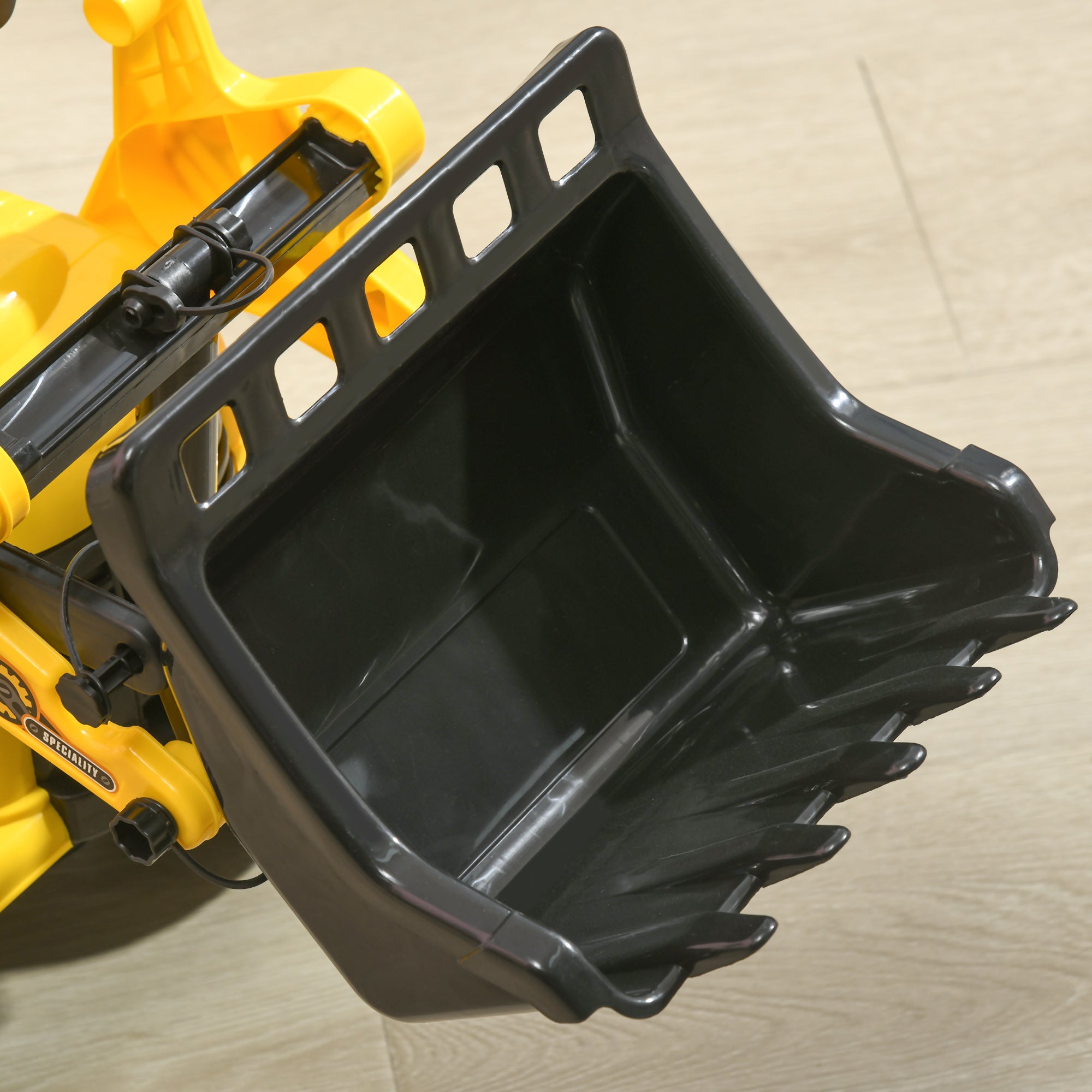 Children's Excavator with Bucket and Retractable Storage Space, PP and ABS, 80x26.5x39 cm, Yellow and Black