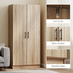 Modern Kitchen Sideboard with 2 Adjustable Shelves and Soft-Close Doors, 75x40x165 cm, Wood