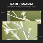 180cm Tall Birch Tree with 180 LED Lights and 3 Brightness Levels for Indoor and Outdoor Use, White