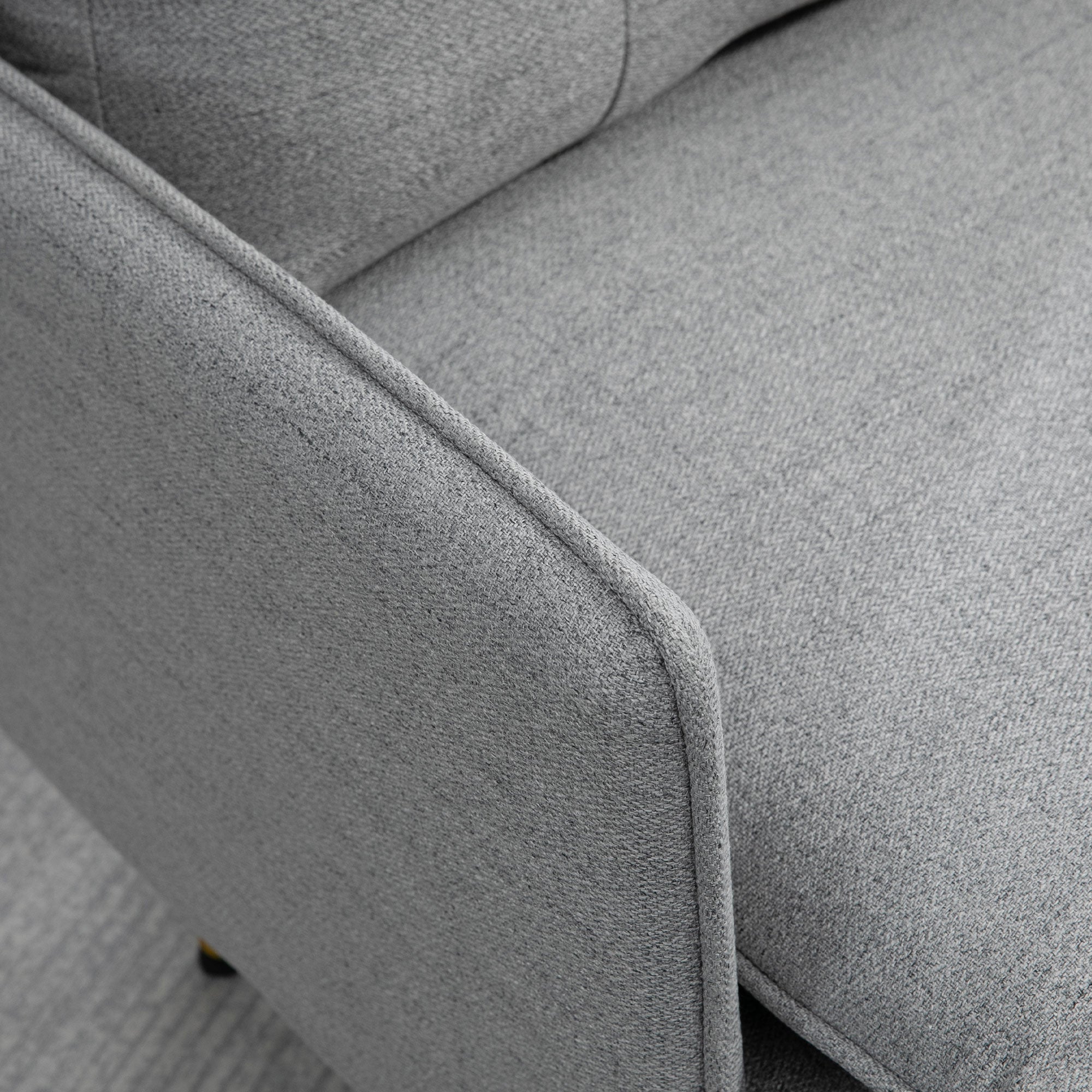 Modern Armchair in Fabric with Padded Seat and Steel Legs, 76x68x80 cm, Grey - Borgè