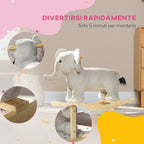 Elephant Rocking Horse for Children Ages 2-4 with Sounds and Soft Cover, Grey