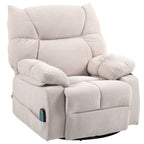 Recliner Chair with Footrest, Massage and Heating with 5 Programs and 8 Vibration Points, Beige