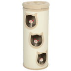 Cat Scratching Tower, 96 cm High, with 3 Cat Houses and a Removable and Washable Upper Bed, Cream
