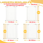 PawHut Extendable Dog Gate Without Screws Adjustable from 74-100 cm in Metal, White - Borgè