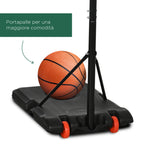 SPORTNOW Basketball Hoop for Children 6-14 Years, Adjustable Height 2.1-2.4 m, Wheels and Fillable Base, Yellow