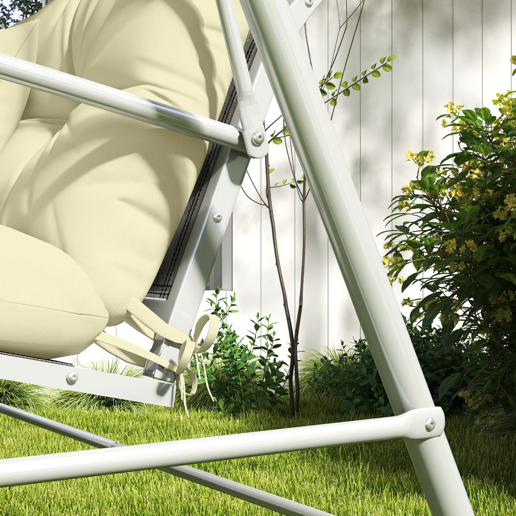 Outsunny Set of 4 Garden Cushions for Backrest and Seat with Padding, in Polyester, Cream