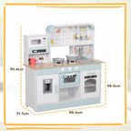 Wooden Toy Kitchen for Children Ages 3+, Interactive Stove, Oven and Coffee Machine, White