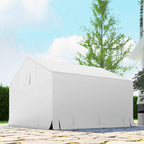 Outsunny 3x3m Waterproof Garden Shed and Garage Tent with Roll-Up Door, Metal and PE, White