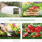 Vegetable Greenhouse 6x3x2m with 8 Windows and Roller Door, in Steel and PP, Green - Borgè