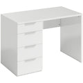 Space-Saving Desk Computer Table 4 Drawers 110x61.5x75 cm White
