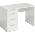 Space-Saving Desk Computer Table 4 Drawers 110x61.5x75 cm White