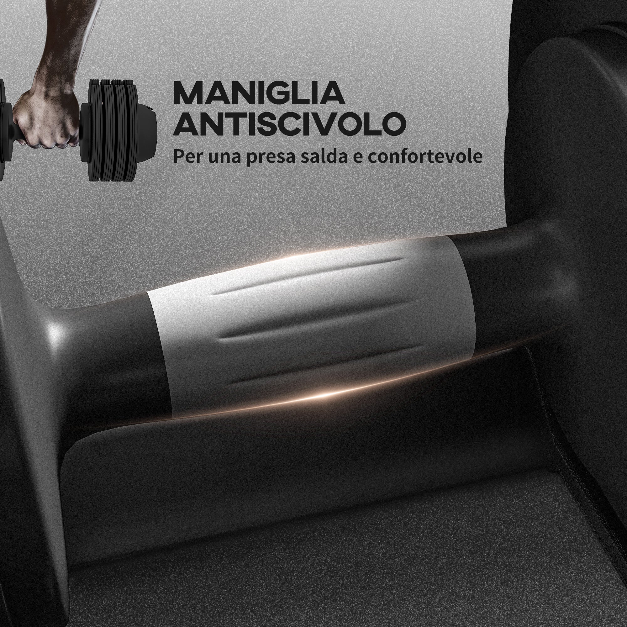 SPORTNOW Adjustable Weight Kit with Dumbbell Holder and Non-Slip Grip, in Steel and ABS, 33x16x16 cm, Black - Borgè