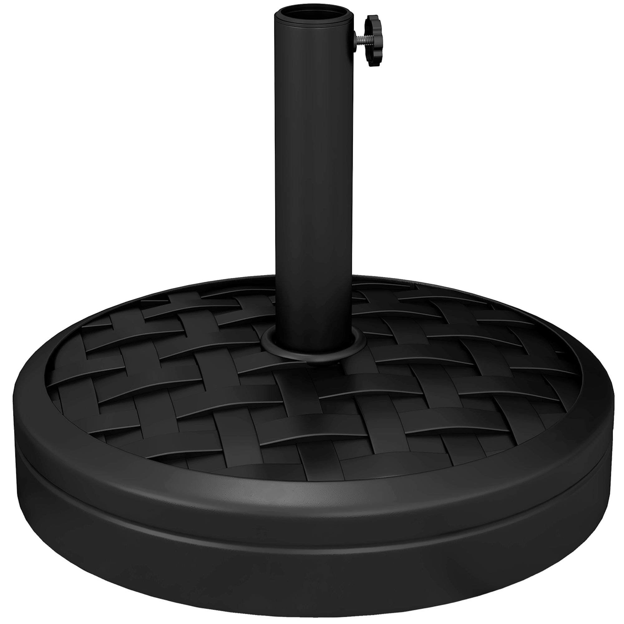 18kg Umbrella Base with Rotating Crank, Steel, HDPE and Cement, Ø45x36 cm, Black