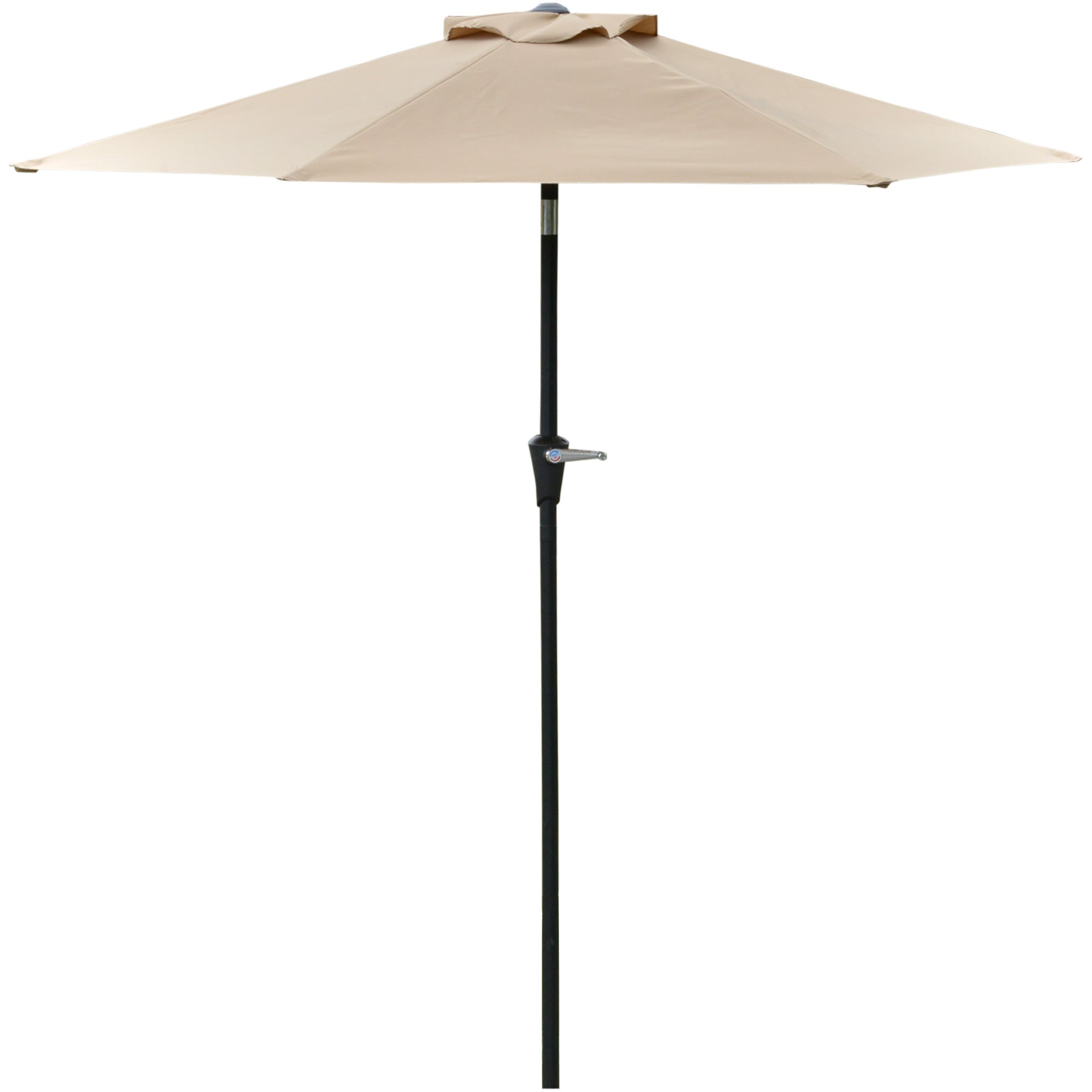 Tilting Garden Umbrella 2.3x2m with Crank Opening and 6 Ribs, Khaki - Borgè