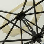Tiltable Round Umbrella with Crank, in Aluminium, Metal and Polyester, Ø266x248.5 cm, Cream White
