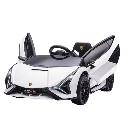 Homcom Children's electric machine 3-5 years Lamborghini 12v with remote control and speed 3-5km/h, white - Borgè