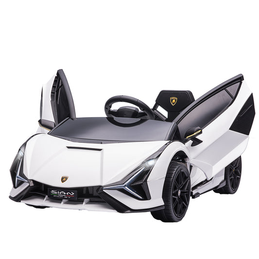 Homcom Children's electric machine 3-5 years Lamborghini 12v with remote control and speed 3-5km/h, white - Borgè