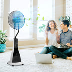 HOMCOM Nebulizer Fan with 3L Tank, 3 Modes and 3 Speeds, 44.5x38.5x120 cm, Black and White - Borgè