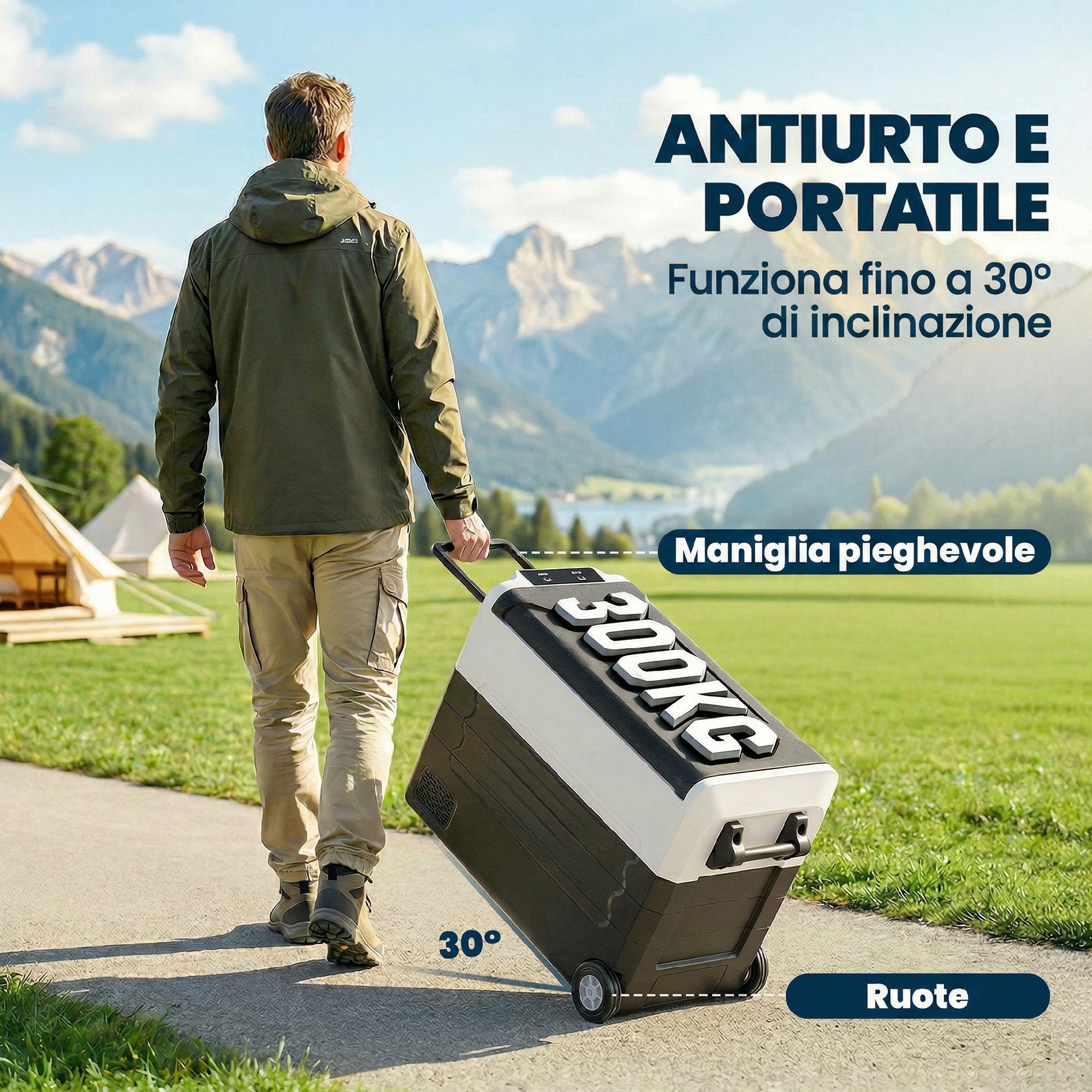 Outsunny 50L Compressor Car Refrigerator, Dual Zone, App Control, Black, Camping.