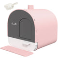 PawHut Closed Cat Litter Box with Filters, Scoop and Tray, PP Structure, 43x44x47cm, Pink - Borgè
