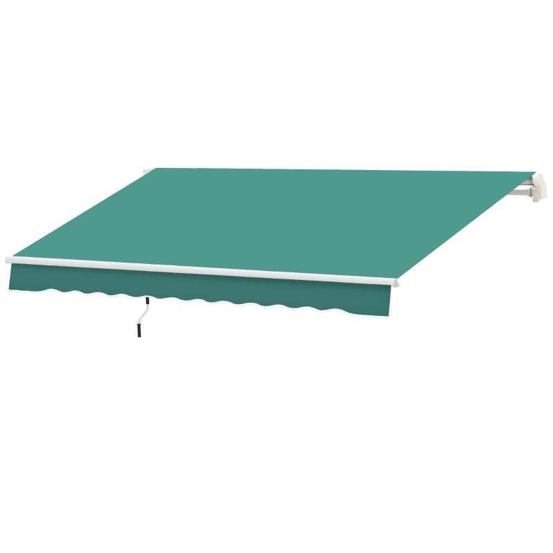 3x2.5m Aluminum and Polyester Cranked Retractable Awning, Dark Green