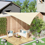 3x3x3m HDPE Triangle Sun Shade Sail for Outdoor Spaces, Cream/Ivory White