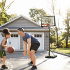 Basketball Hoop for Adults with Adjustable Height (302-352cm), Steel Frame, PE and PVC, Black