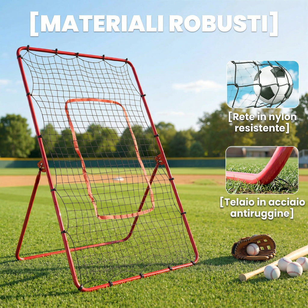 SPORTNOW Portable Baseball Rebound Net with 4 Adjustable Angles.