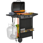 Gas Barbecue with 3 Independent Burners and Lid with Thermometer, 108x54x97 cm, Black
