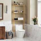 3-Tier Bamboo Slatted Over Toilet Cabinet, Wood Color, 63.5x25.5x181 cm