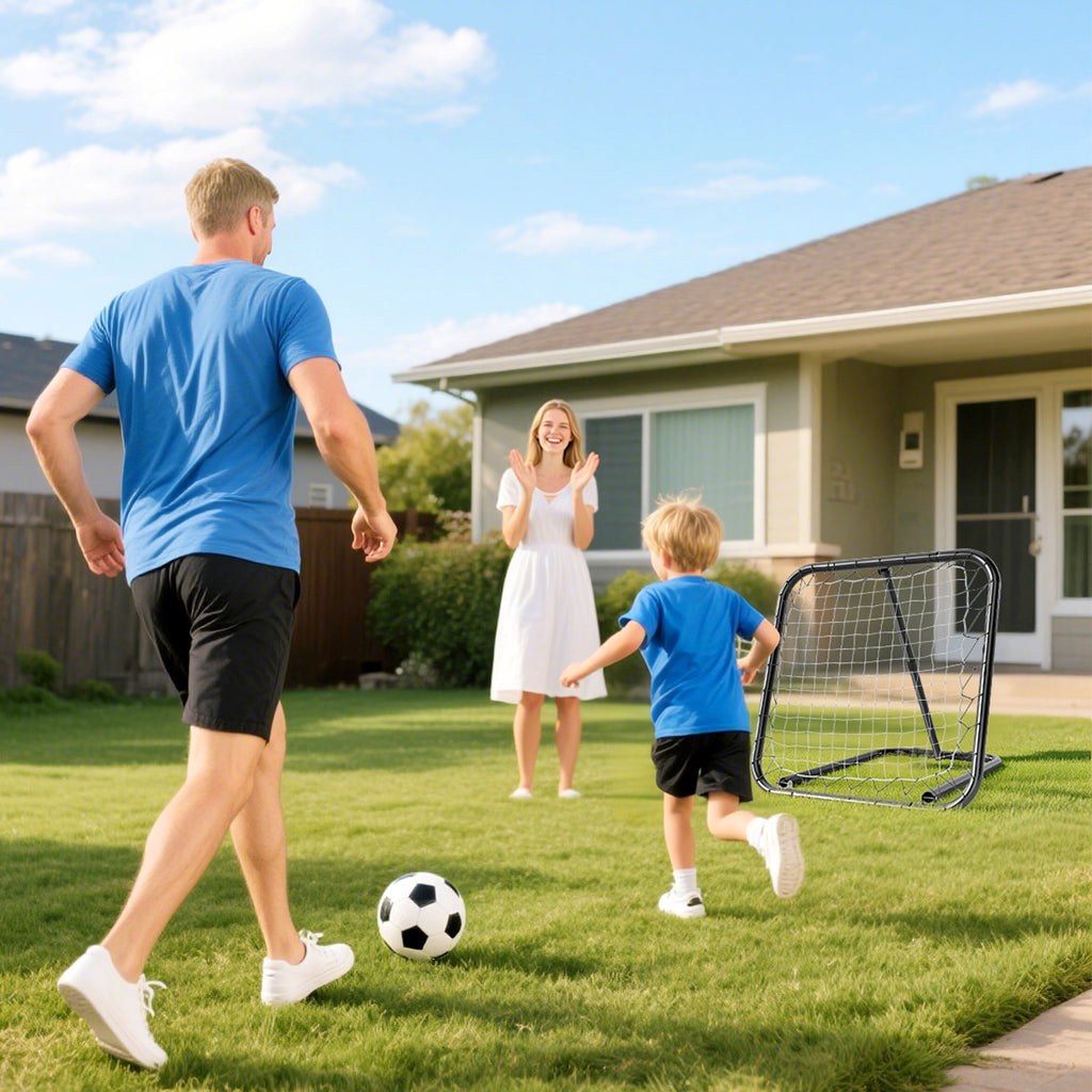 Metal Soccer Rebounder with Adjustable Angle, 78x84x65-78 cm