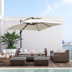 Double Cantilever Umbrella with Crank, Cross Base and Weights, 268x268x265 cm, Beige
