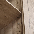 4-Door Kitchen Cabinet with Adjustable Shelves and Raised Wooden Base 80x40x182cm
