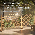 Outsunny 2-Panel Expandable Fence, Wooden Garden, 180x30x103 cm, Brown