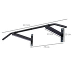 Professional Wall-Mounted Pull-Up Bar with Steel Frame, 113 x 41 x 20cm, Black