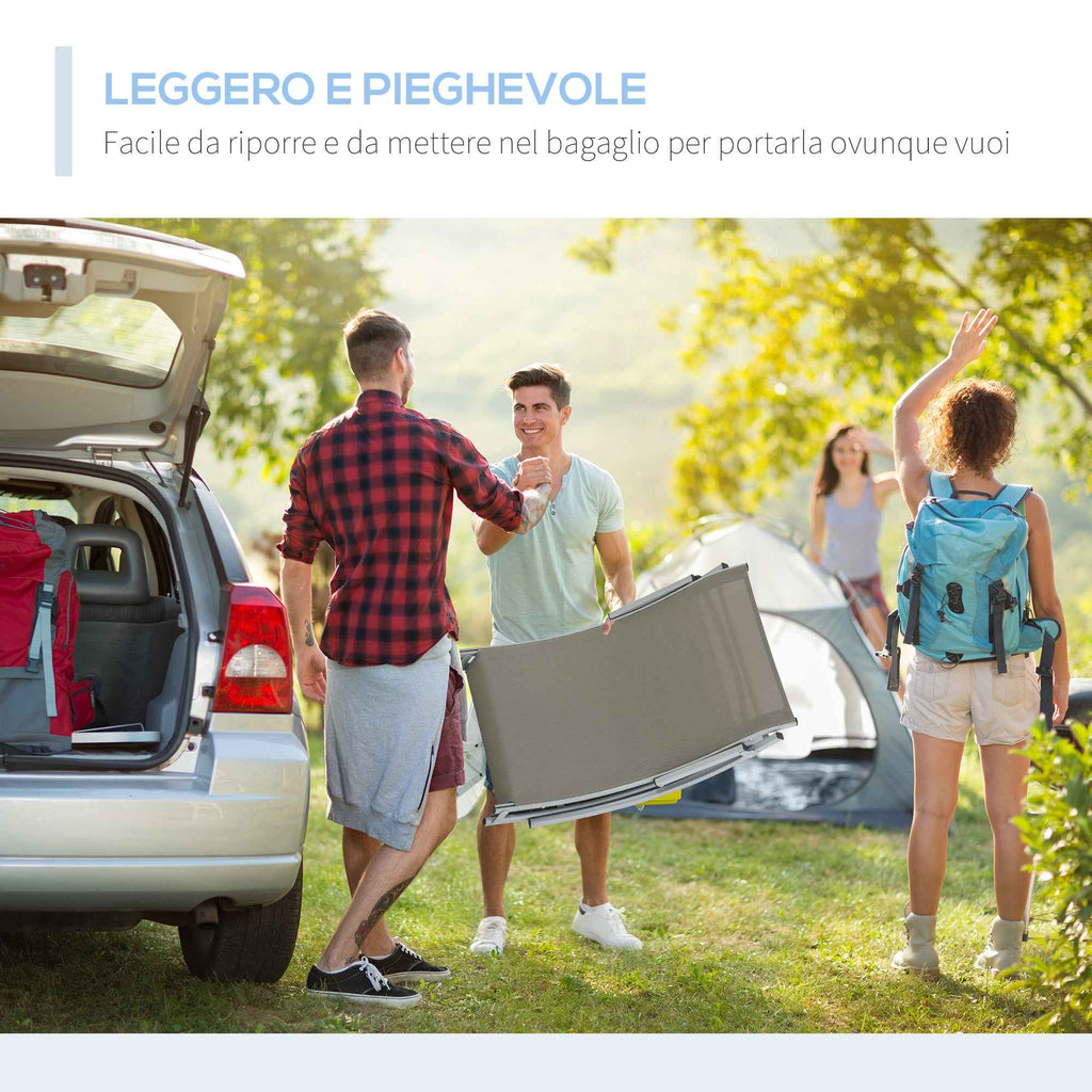 Outsunny Set of 2 Folding Garden Loungers, Aluminum and Textilene Sun Lounger, 61x165x63cm