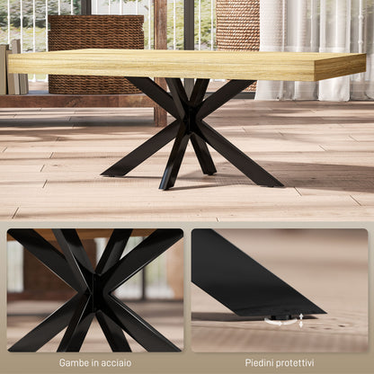 Industrial Style Coffee Table in Wood and Steel, 110x60x45 cm, Black and Wood Color