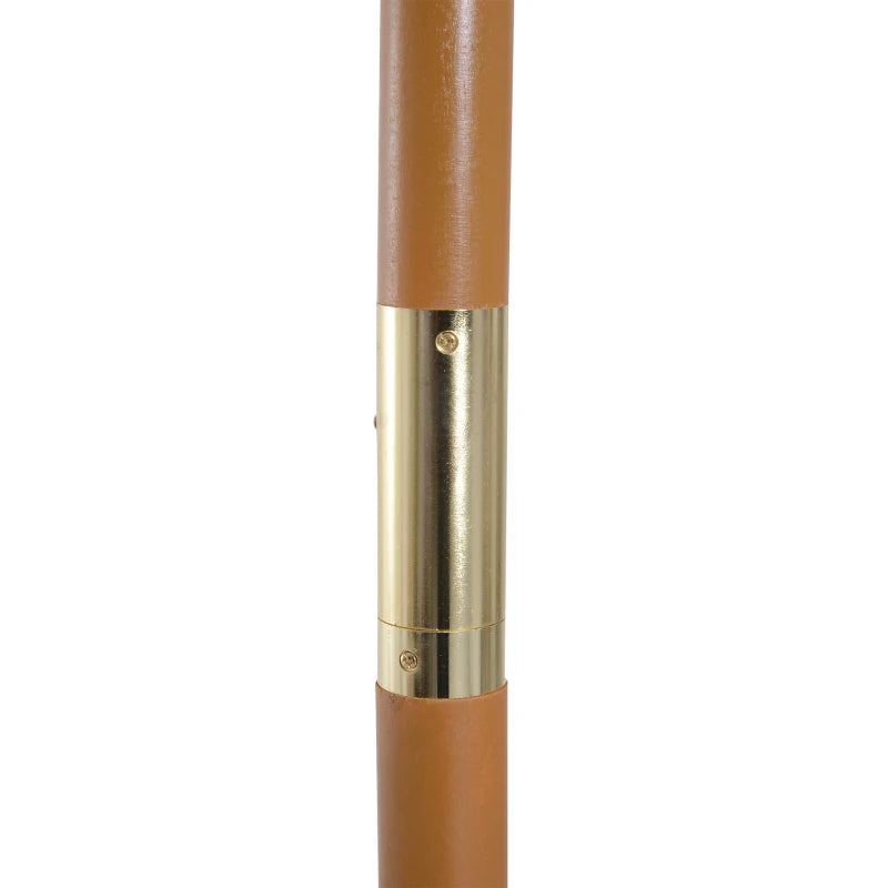 3x2.5 m Garden Umbrella with 8-Ribbed Wooden Pole, Made of Bamboo, Wood and Polyester, White - Borge' Group Limited