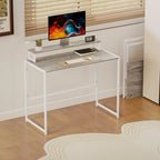 HOMCOM Space-Saving Folding Desk with Removable Monitor Stand, 100x48x87.5 cm, Wood