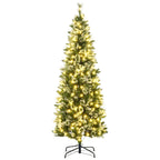 180cm Snow-Covered Christmas Tree with 240 LED Lights and 618 Branches with Steel Base