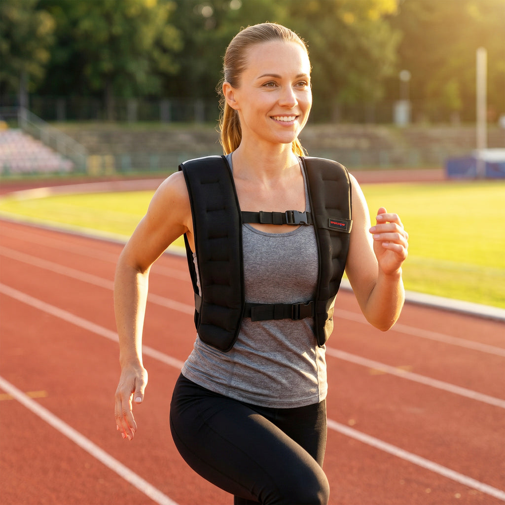 SPORTNOW Weighted Vest 10 kg with Adjustable Straps and Reflective Strips, in Neoprene and Sand, 43x33 cm, Black
