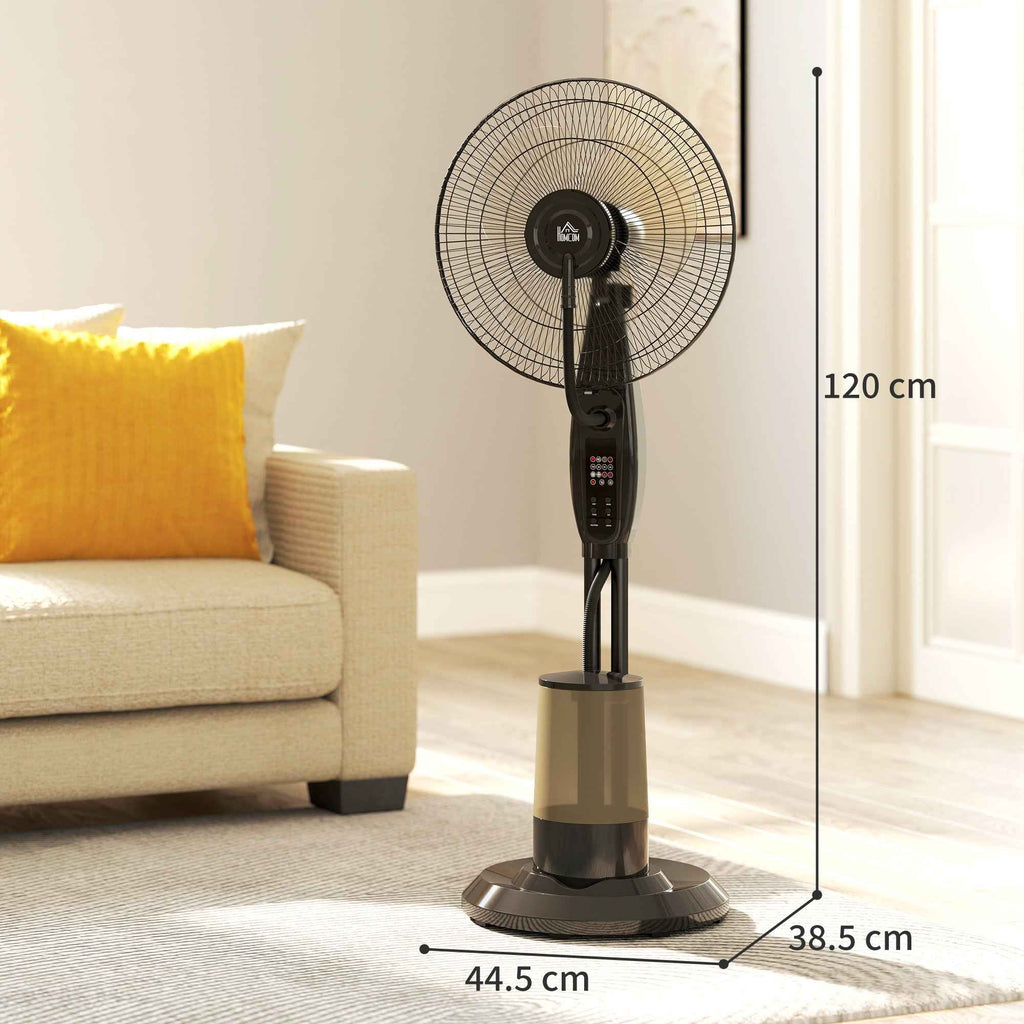 HOMCOM Misting Fan with 3.2L Tank, 3 Modes and 3 Speeds, 70° Oscillation, Timer, Remote Control
