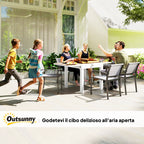 Extendable Garden Dining Table 80-160 cm for 4-6 Seats, White