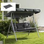 Outsunny Set of 4 Garden Cushions for Backrest and Seat with Padding, in Polyester, Charcoal Grey