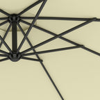 Outsunny 3x2.5m Garden Umbrella with Tilting Arm and Crank Handle, Beige