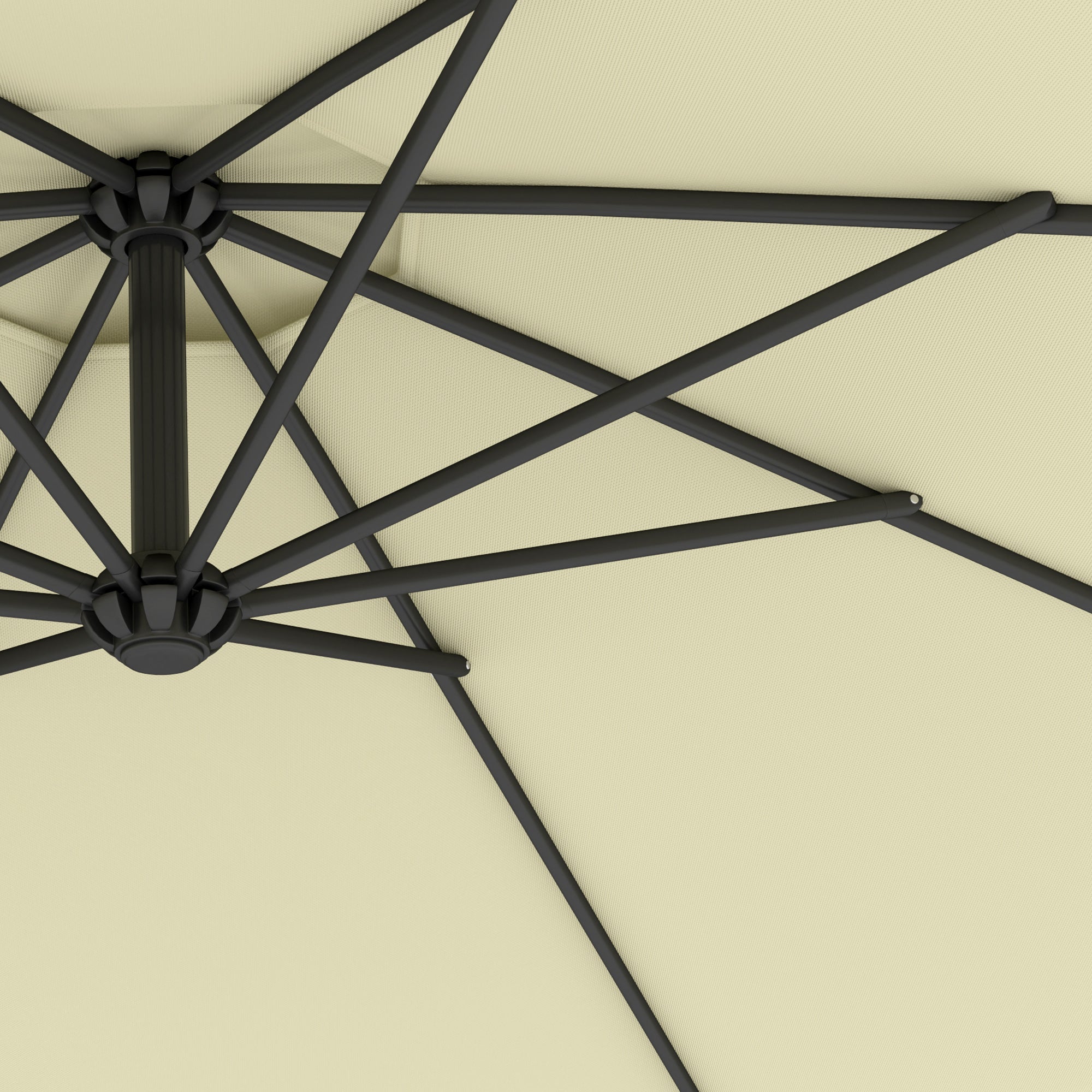 Outsunny 3x2.5m Garden Umbrella with Tilting Arm and Crank Handle, Beige