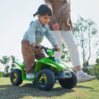 Electric Quad Bike for Kids with 6V Rechargeable Battery and Forward and Reverse Gear, 72x40x45.5 cm, Green