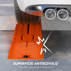 Set of 2 Plastic Car Ramps with Maximum Load 5 Tons, 91x30x21 cm, Orange